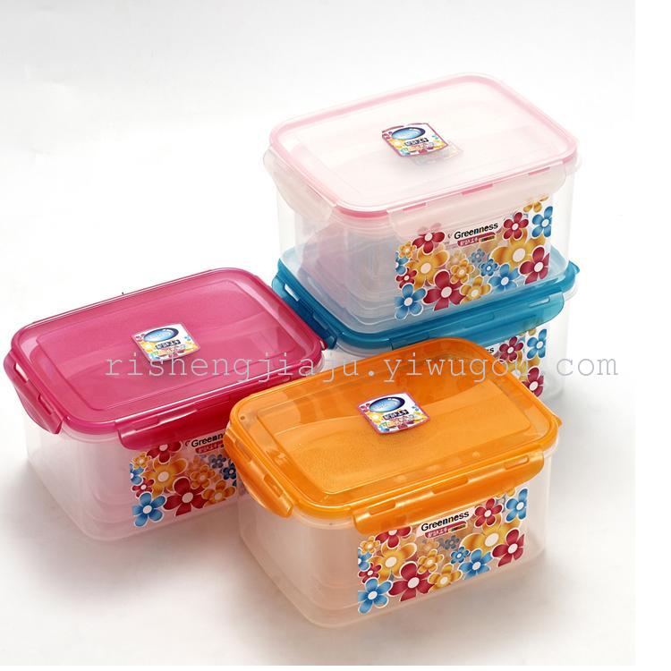 Rectangular transparent printing lock sealed microwave crisper crisper RS-1337