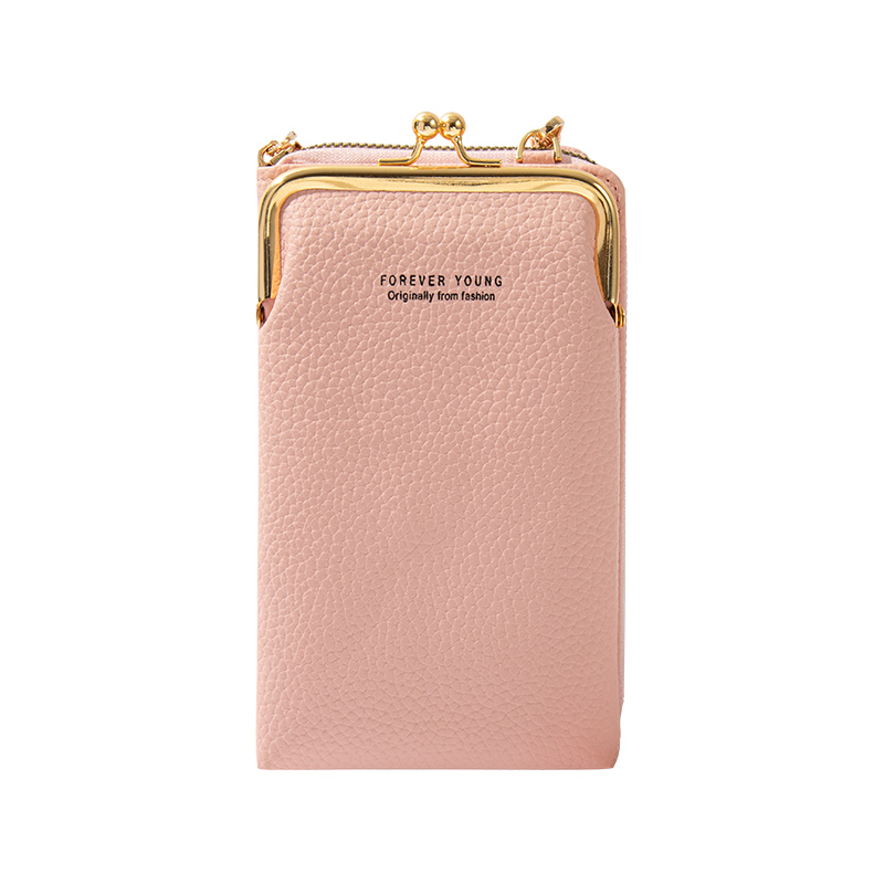 New Mobile Phone Bag Female Student Korean Style Versatile Large Capacity Phone Holder Small Bag Vertical Lock Shoulder Messenger Bag