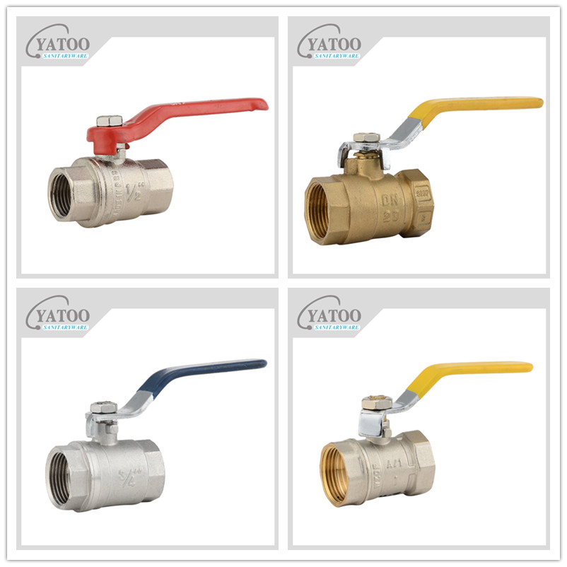 Russian FM nickel-plated brass threaded ball valve and outside GE threads exposed copper ball valve DN15