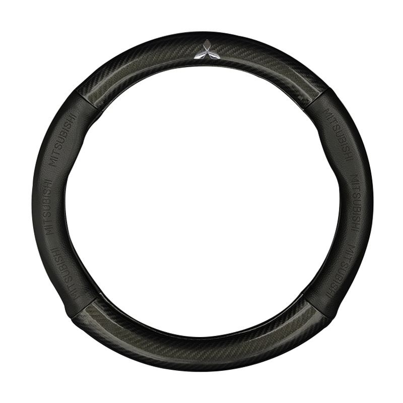 for Mitsubishi Steering Wheel Cover Genuine Leather Cool ASX Pajero Jin Chang GoBlue Ou Lanse Carbon Fiber Handle Cover