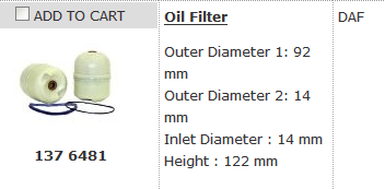 Oil Filter 137 6481