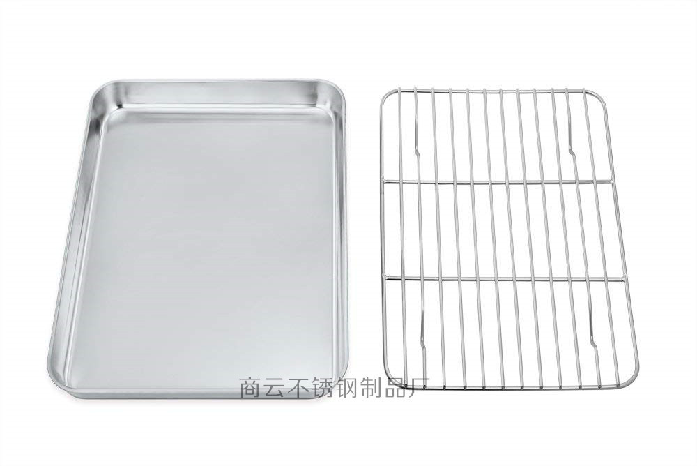 Barbecue Wire Mesh Supporting Square Plate Oil Filter Mesh Baking Dish Meal Plate Flat Bottom Plate Oil Draining Rack