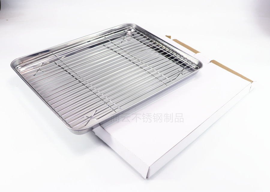 Barbecue Wire Mesh Supporting Square Plate Oil Filter Mesh Baking Dish Meal Plate Flat Bottom Plate Oil Draining Rack