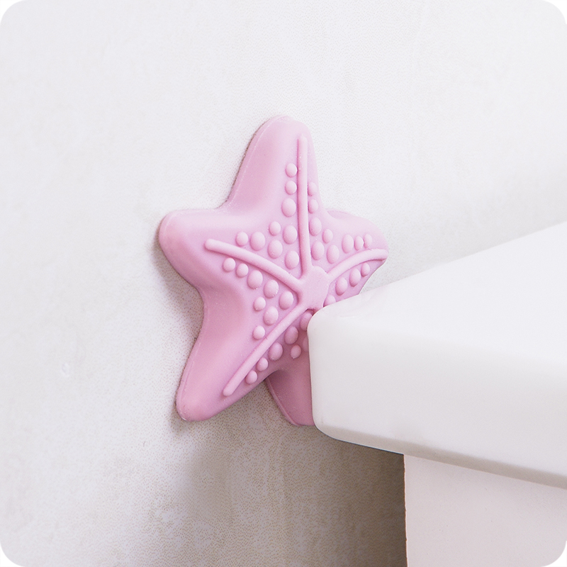 Wall Crash Pad behind the Door Silent Bumper Starfish Modeling with Luminous Door Handle Door Lock Protective Pad Anti-Vibration Pad