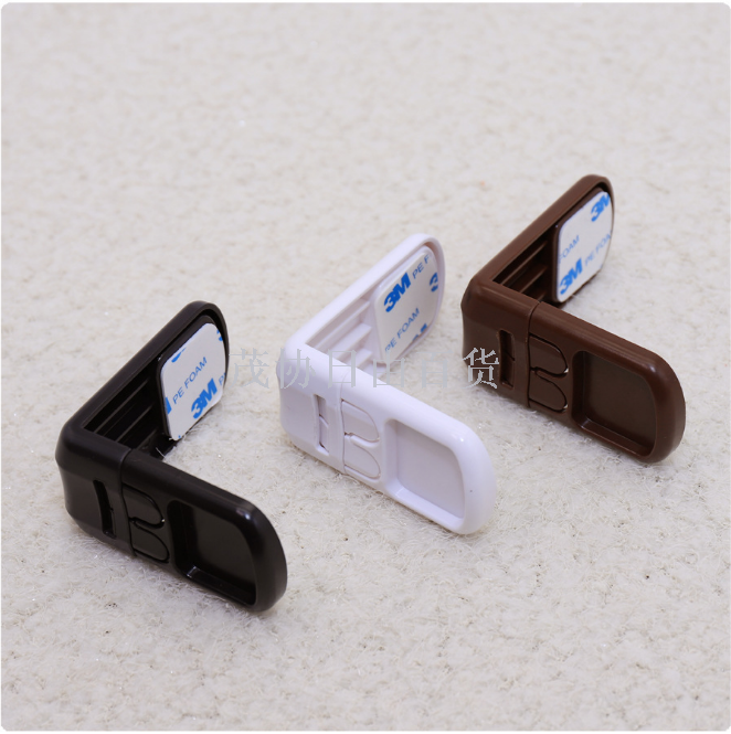2020 3-color 90 degree Lock chest lock door white double button multi-functional safety right Angle lock baby products