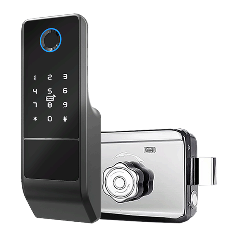 Tongtong Lock Outer Installation Old-Fashioned Iron Door Fingerprint Lock Induction Integrated Door Lock Graffiti Smart Apartment Lock Electric Control Lock Remote Control