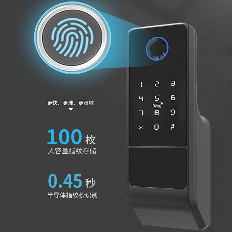Tongtong Lock Outer Installation Old-Fashioned Iron Door Fingerprint Lock Induction Integrated Door Lock Graffiti Smart Apartment Lock Electric Control Lock Remote Control
