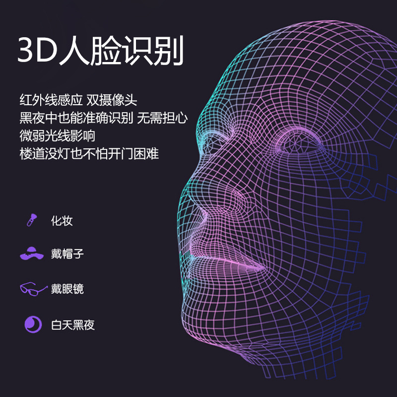Factory Face Recognition Lock Intelligent Fingerprint Lock Household Theft Proof Door Intelligent Lock Password