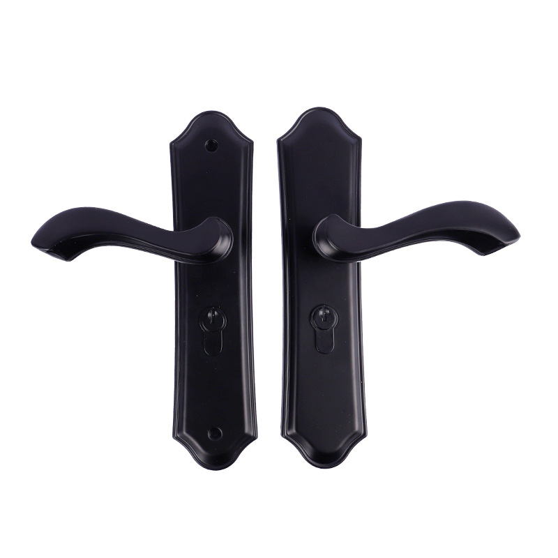 Factory Wholesale Simple Black Doorknob Protector Household Solid Wood Door Lock Mute Split Handle Lock