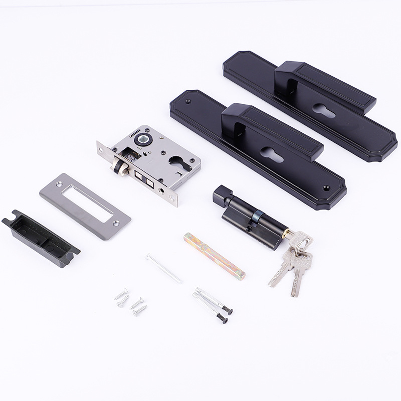 Factory Wholesale Simple Black Doorknob Protector Household Solid Wood Door Lock Mute Split Handle Lock