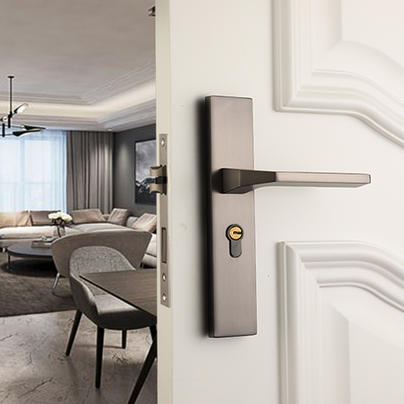  Simple Silent Door Lock Room Bedroom Handle Mechanical Zinc Alloy High-End Doorknob Protector