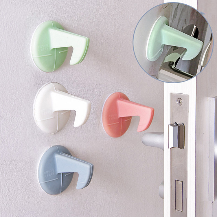Thickened Silicone behind the Door Collision Pad Door Handle Silent Bumper with Hook Anti-Vibration Pad Door Lock Protective Pad