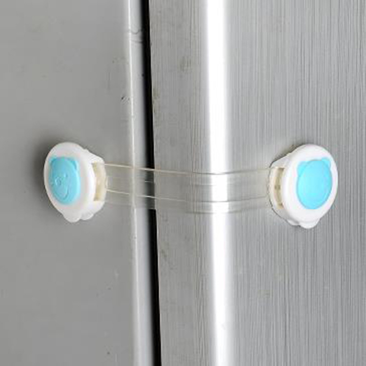Cute Cartoon Bear Head Children&#039;s Safety Lock Cabinet Door Drawer Lock Baby Safety Lengthened Cabinet Lock