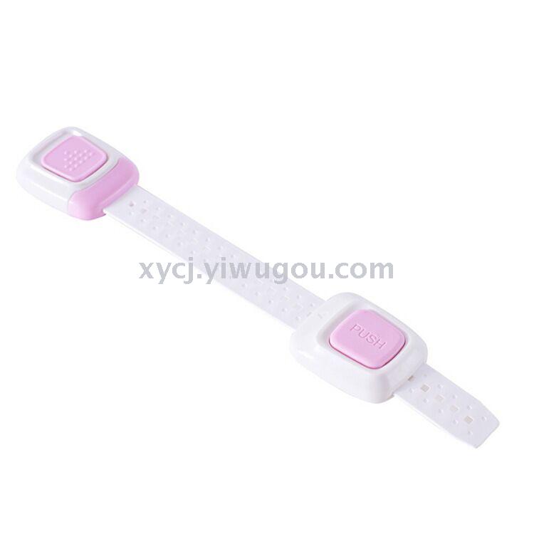 Multi-function double button baby anti-pinch cabinet door lock refrigerator lock