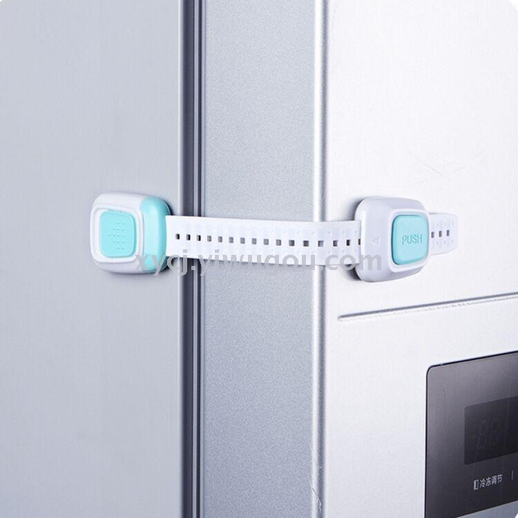 Multi-function double button baby anti-pinch cabinet door lock refrigerator lock