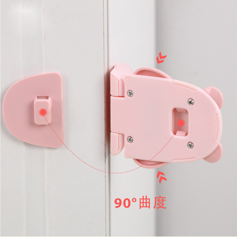 Right-angle safety lock baby anti-pinch hand drawer lock cabinet door off children&#039;s multi-window safety lock toilet toilet lock