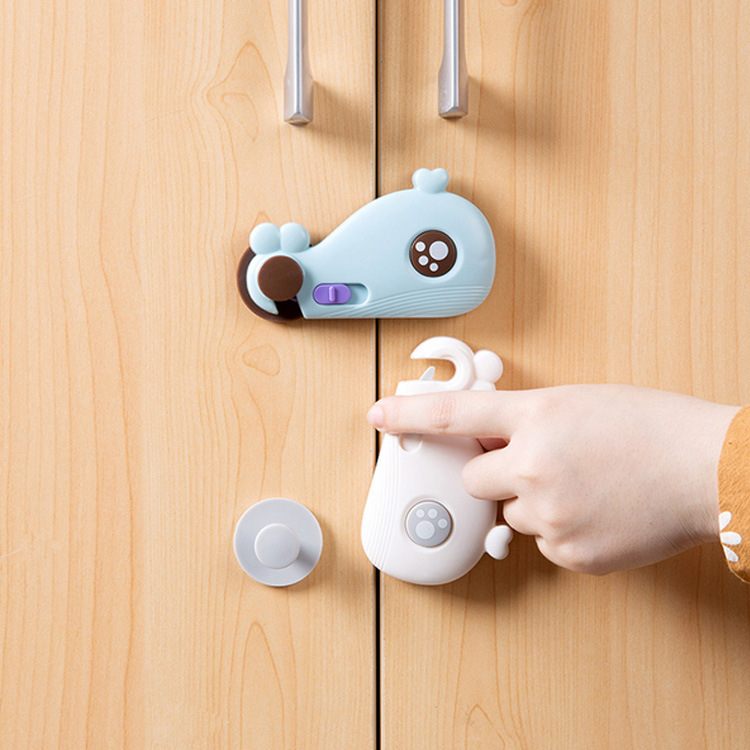 Cabinet Door Whale Child Safety Lock Multifunctional Baby Anti-Clamp Hand Safety Lock Baby Protection Supplies Drawer Safety Buckle