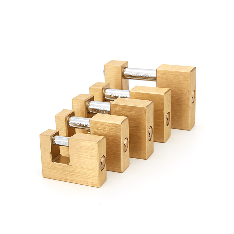 Lock Padlock Copper Lock Door Lock High-End Lock Anti-Rust Lock Rectangular Lock Copper Rectangular Lock