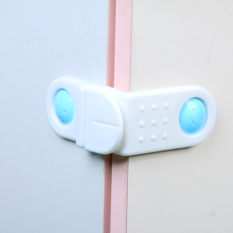 Baby Cabinet Door Refrigerator Lock Corner Safety Collision Angle Drawer Lock Anti-Clamp Hand Cabinet Door Lock Child Lock Two Pack