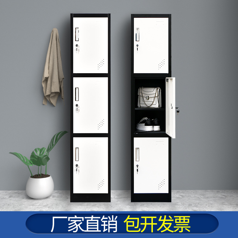 Color Staff Wardrobe Gym Store Cabinet Household Single Door Four Door Wardrobe with Lock Iron Locker