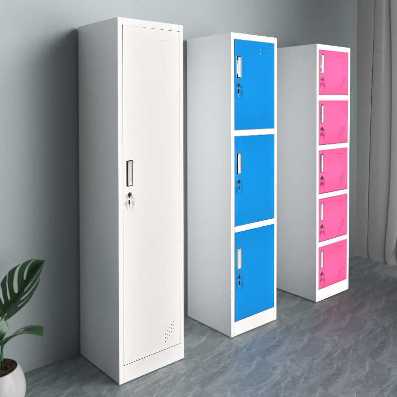 Color Staff Wardrobe Gym Store Cabinet Household Single Door Four Door Wardrobe with Lock Iron Locker