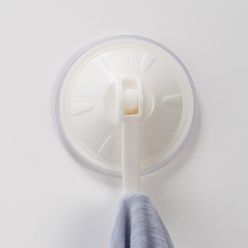 Chahua Hook Suction Cup Load-Bearing Sticky Hook Kitchen Bathroom behind the Door Tile White Sticky Hook Small Locking Type Suction Hanger