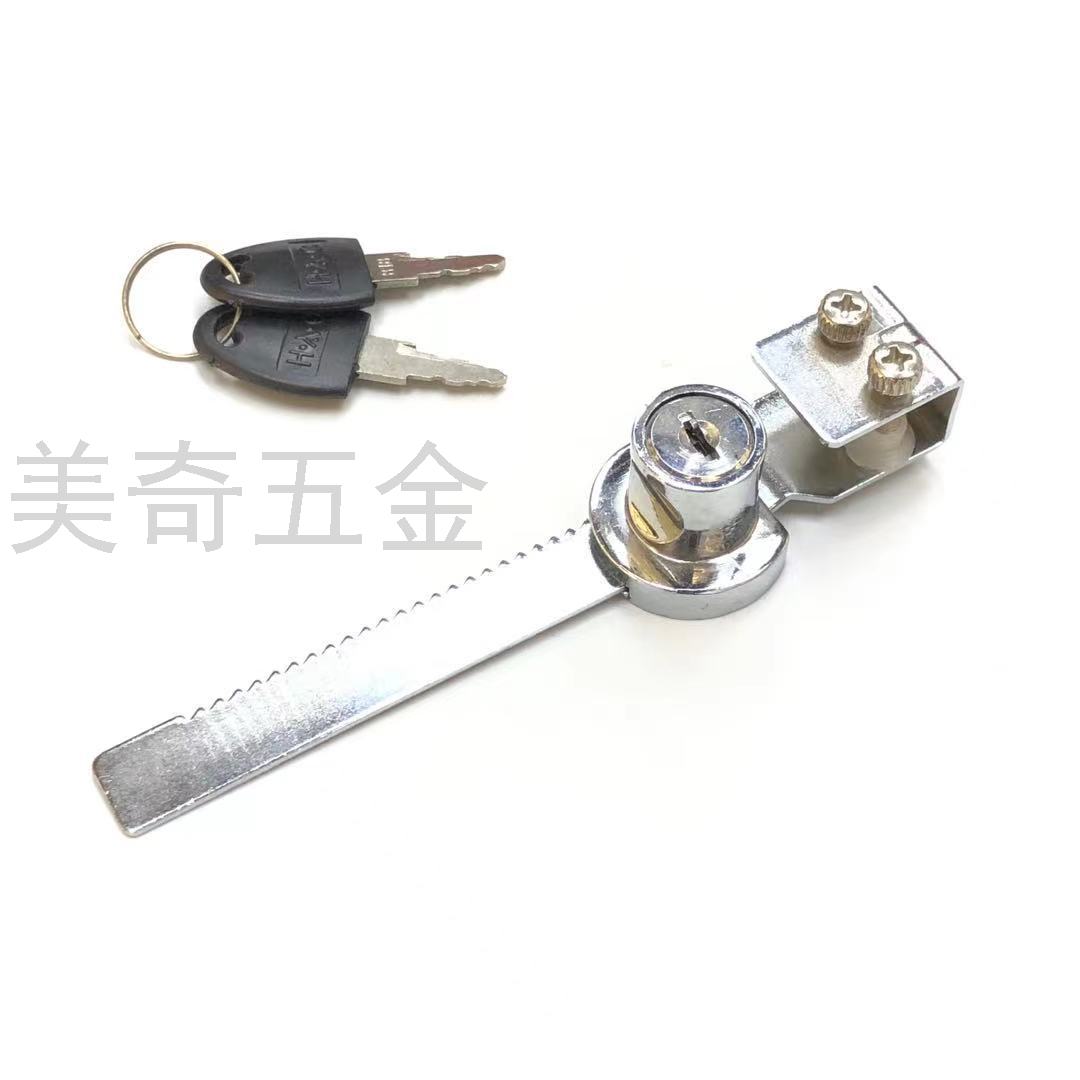 Punch-Free Door Lock Display Cabinet Single and Double Door Sliding Door Lock Household Plane Lock Display Cabinet Glass Door Locker New Product
