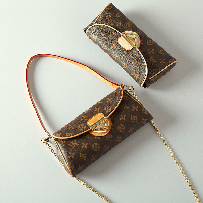 Physical Belt Logo2020 New Mid-Ancient Underarm Bag Shoulder Crossbody Hand Bag Lock Head Presbyopic Women&#039;s Chain Bag