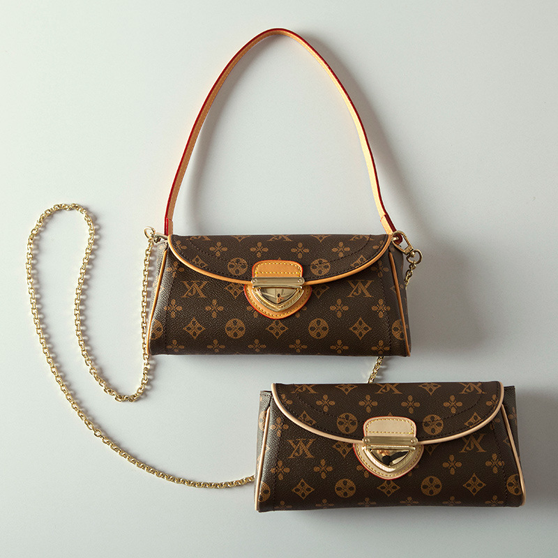 Physical Belt Logo2020 New Mid-Ancient Underarm Bag Shoulder Crossbody Hand Bag Lock Head Presbyopic Women&#039;s Chain Bag