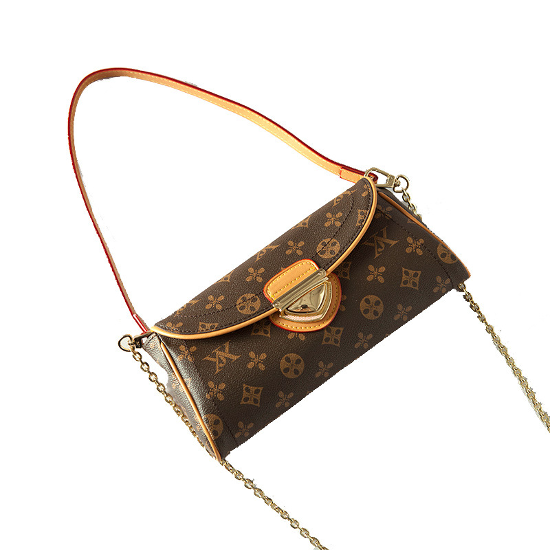 Physical Belt Logo2020 New Mid-Ancient Underarm Bag Shoulder Crossbody Hand Bag Lock Head Presbyopic Women&#039;s Chain Bag