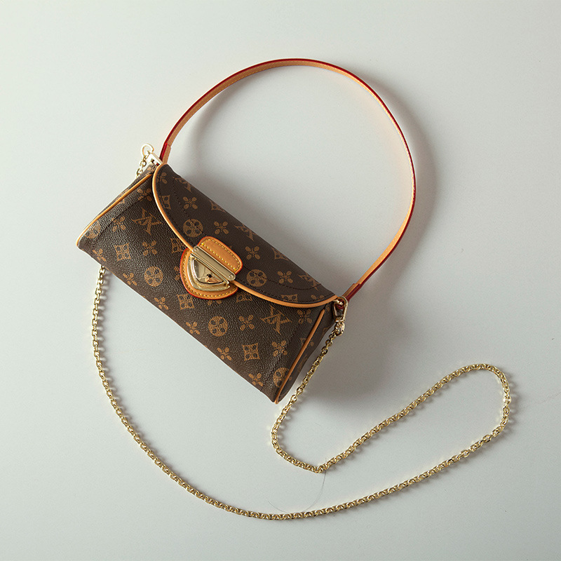 Physical Belt Logo2020 New Mid-Ancient Underarm Bag Shoulder Crossbody Hand Bag Lock Head Presbyopic Women&#039;s Chain Bag