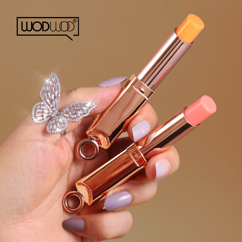 Wodwod Dazzling Color Lock Moisturizing Temperature Change Lipstick Lip Hydrating Moisturizing and Nourishing Anti-Chapping Girl Color Changing Lip Balm