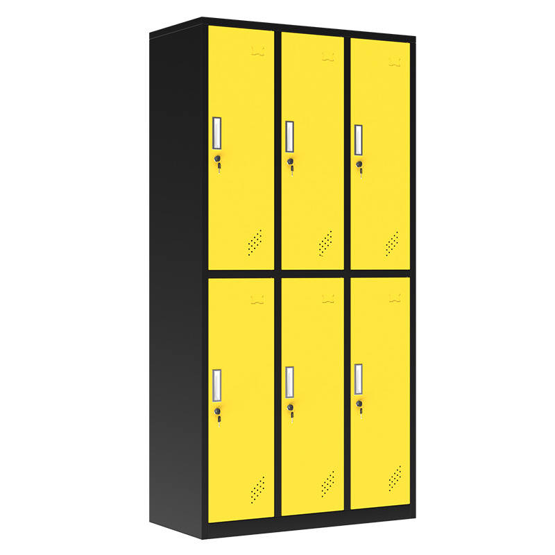 Color Employee Cabinet Wardrobe Gym Store Cabinet Bathroom Changing Cabinet Iron Locker with Induction Lock Locker