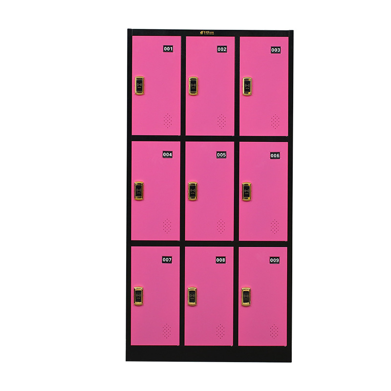 Color Employee Cabinet Wardrobe Gym Store Cabinet Bathroom Changing Cabinet Iron Locker with Induction Lock Locker