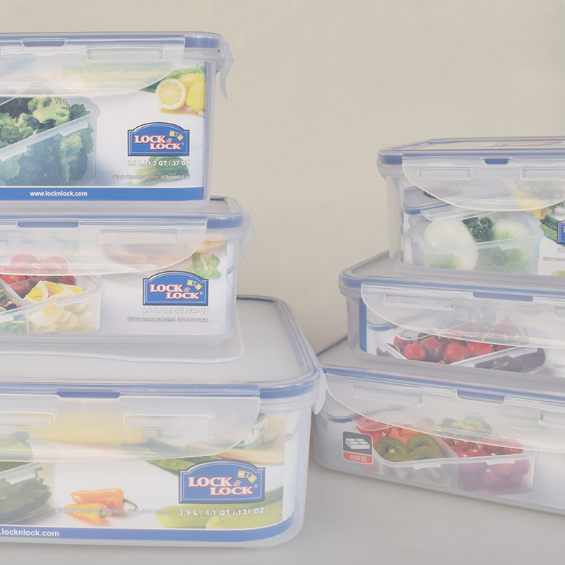 Lock Hpl817 Plastic Lunch Box 1000ml Sealed Food Refrigerator Storage Box Lunch Box Microwave Oven Crisper
