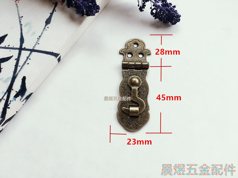 Retro Notebook Lock Iron Buckle 90 Degree Hinge Lock Wooden Box Gift Box Buckle Antique Packaging Buckle