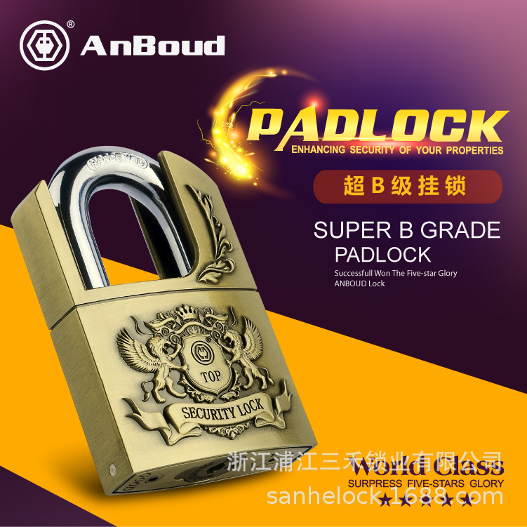 Factory Direct Supply Zinc Alloy Lock Padlock Household Door Frame Door Padlock European Waterproof Padlock