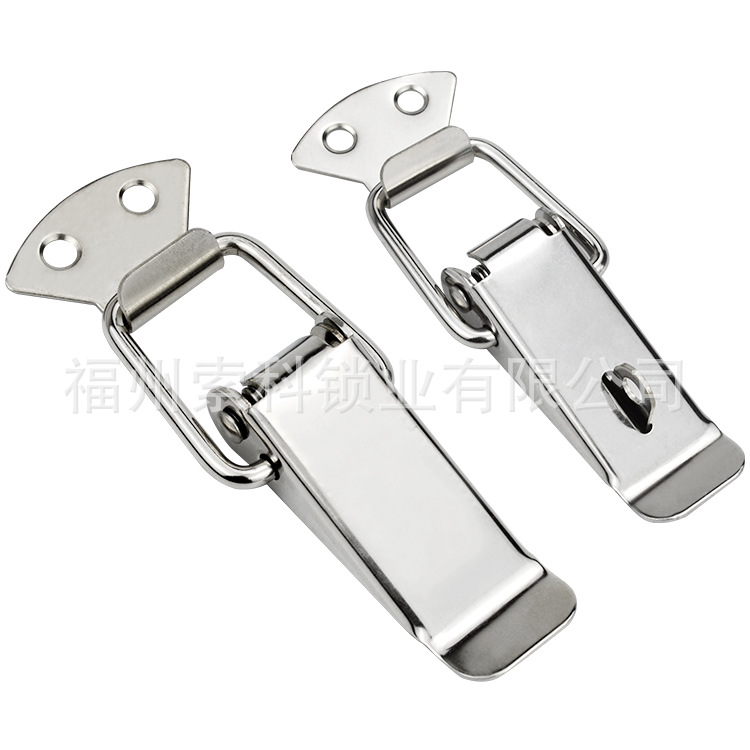 Hardware Lock Toolbox Stainless Steel Buckle Door Latch LED Light Box Food Equipment Wooden Box Spring Lock Catch
