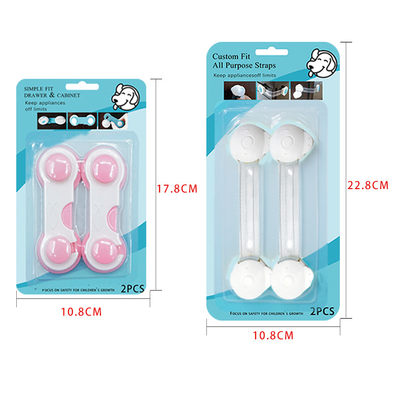 Clamshell Packaging Child Safety Lock Baby Anti-Clamp Hand Sliding Door Lock Indoor Refrigerator Wardrobe Chest of Drawer Door Lock Wholesale