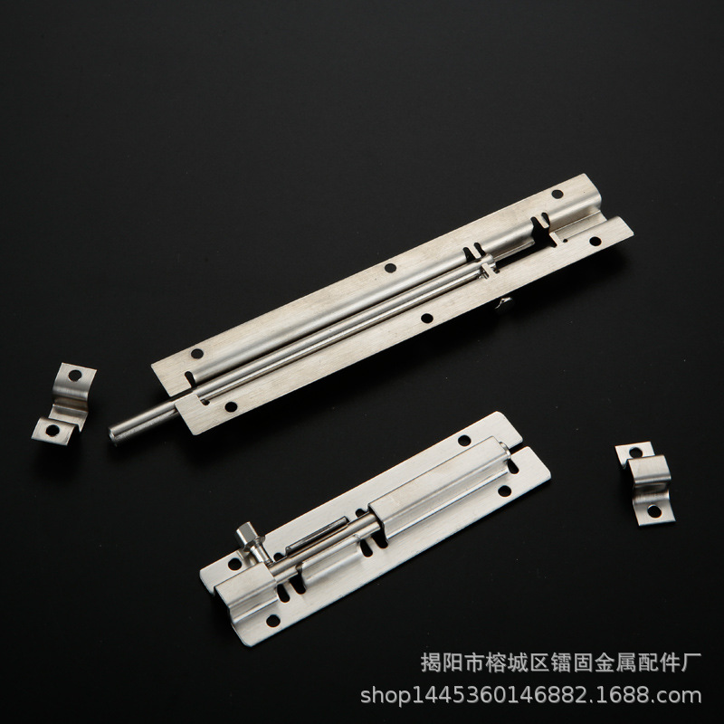 Factory Direct Supply Stainless Steel Small Square Bolt 1.5-Inch 6-Inch Square Anti-Theft Door Bolt Toilet Window Iron Door Latch Lock