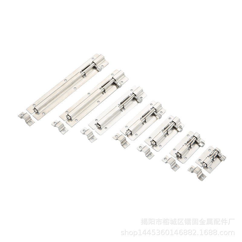 Factory Direct Supply Stainless Steel Small Square Bolt 1.5-Inch 6-Inch Square Anti-Theft Door Bolt Toilet Window Iron Door Latch Lock