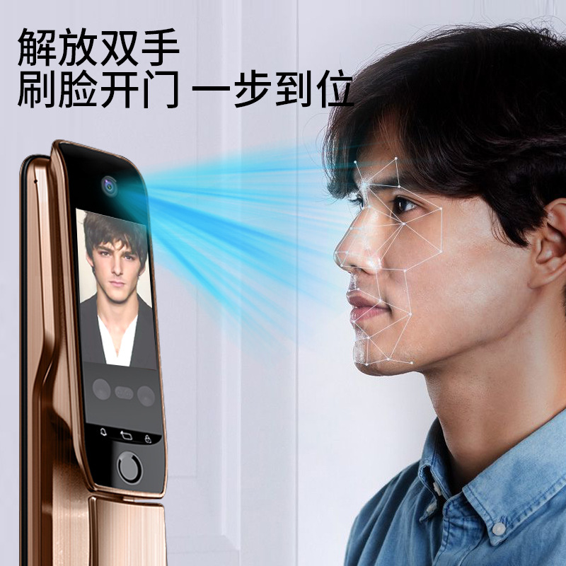 SOURCE Factory Anti-Theft Door Fingerprint Lock with Camera Capture 3D Face Recognition Smart Door Lock Fingerprint Wholesale