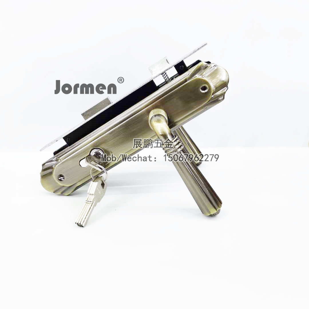 lock Export Middle East Africa Foreign Trade Door Lock Aluminum Alloy Handle Iron Panel Timber Door Lock Channel Lock
