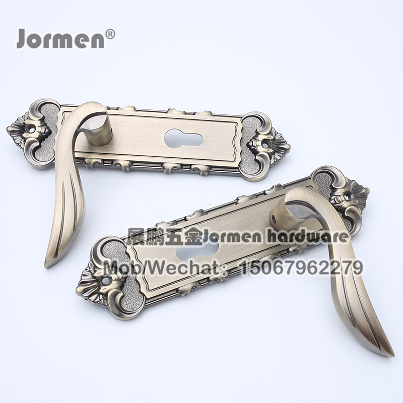 Customized European-Style Zinc Alloy Wooden Door Handle Lock Set Key Lock
