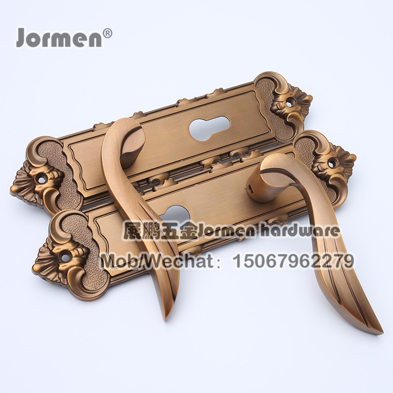 Customized European-Style Zinc Alloy Wooden Door Handle Lock Set Key Lock