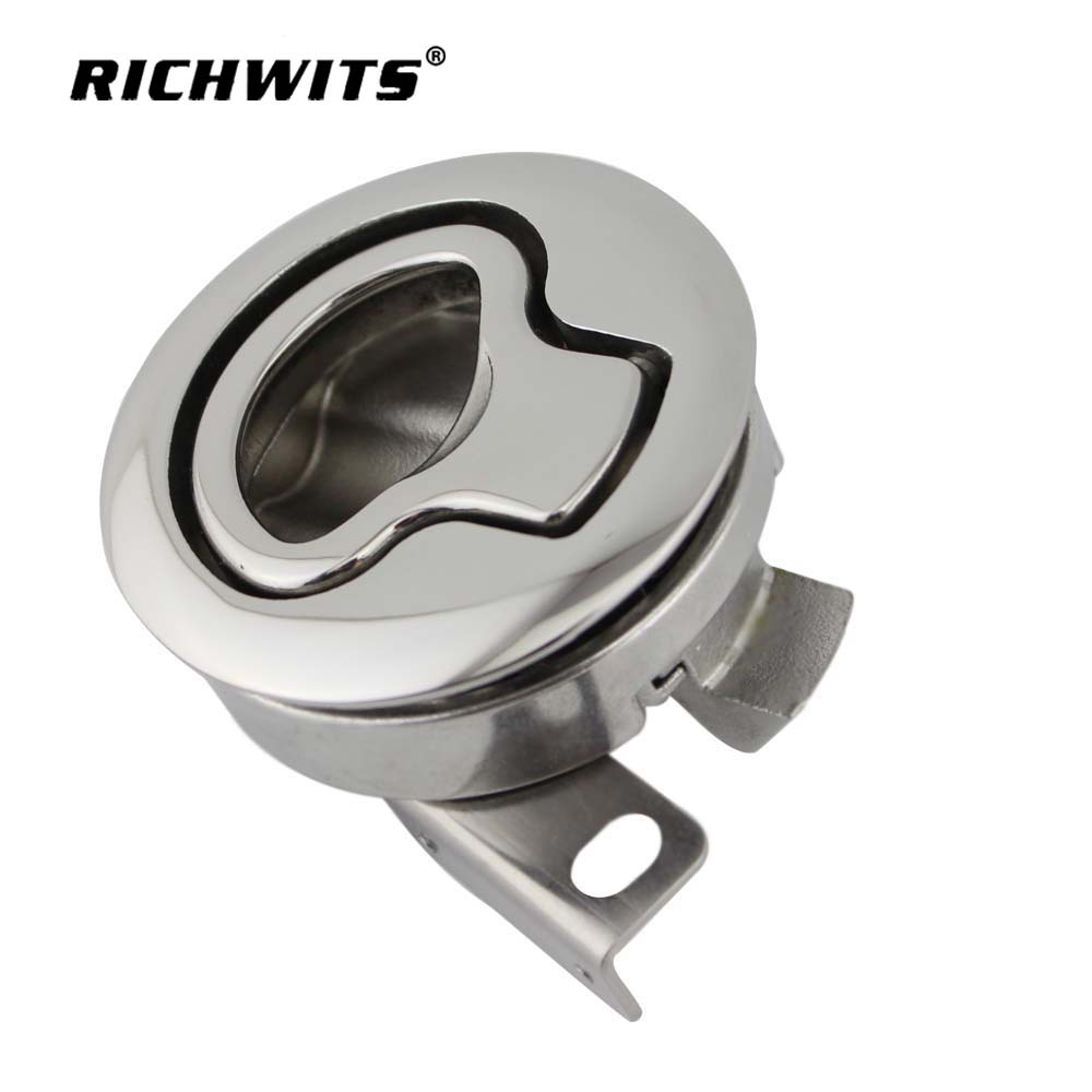 Stainless Steel 316 RV Toilet Door Lock Floor Lock round Ring Lock Door Hatch Cover Lock Sheath