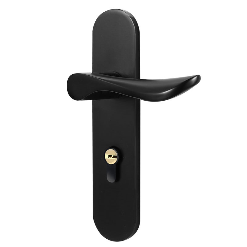 Factory Direct Sales Door Lock Bedroom Noiseless Black Split Magnetic Lock Solid Wood Door Room Handle Lock Doorknob Protector