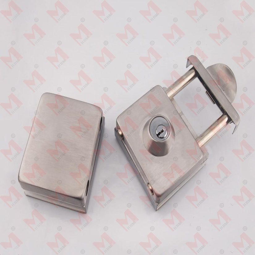 Stainless Steel Glass Door Lock Latch Lock Column Square Lock Central Door Lock Square Outer Double Door Lock