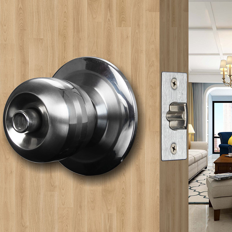 Spherical Lock Door Lock with Knobs Indoor Bedroom Door Ball Lock Stainless Steel Universal Timber Door Lock round Lock Cylinder Bathroom Lock