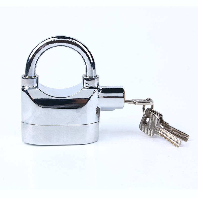 70mm Aluminum Alloy Hanging Alarm Lock Black Door Lock Padlock Bicycle Anti-Theft Lock for Motorcycles Warehouse Alarm Lock